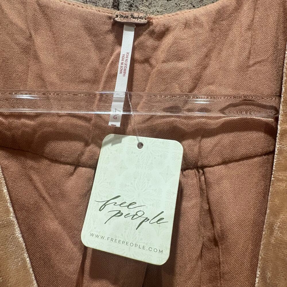 NWT Free People Estella Velvet Mini Dress Rose Pearl Size Large - Picture 5 of 8